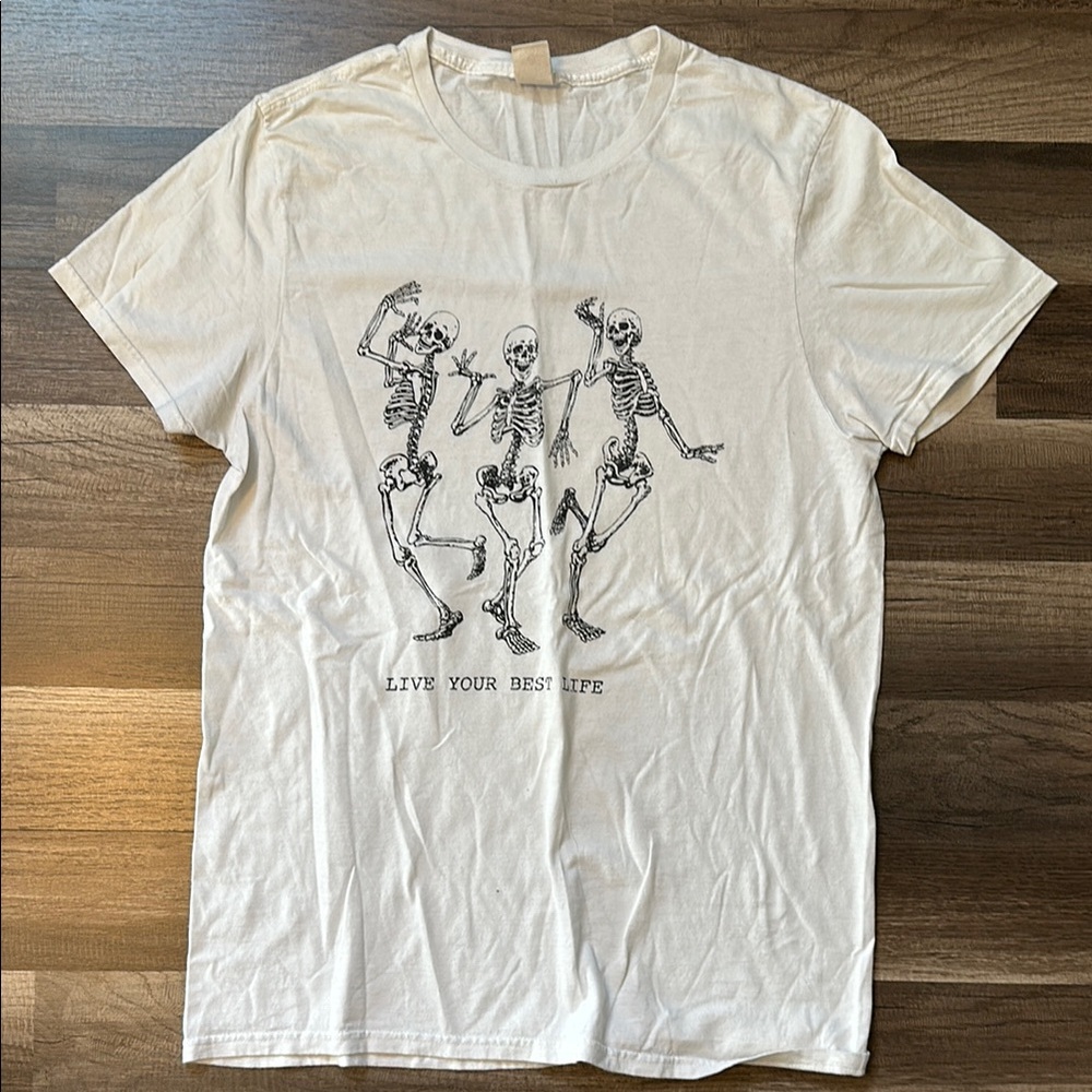 White Graphic Skeleton T-Shirt